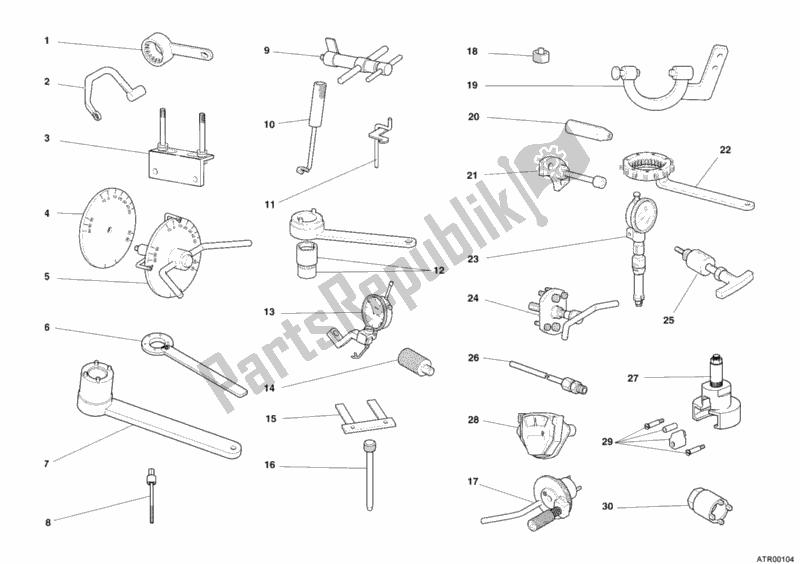 Todas as partes de Ferramentas De Serviço De Oficina, Motor do Ducati Monster S2R 800 Dark 2006